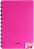 Тетрадь А4 OfficeSpace Neon, 60 листов, на гребне, обложка пластиковая, розовая
