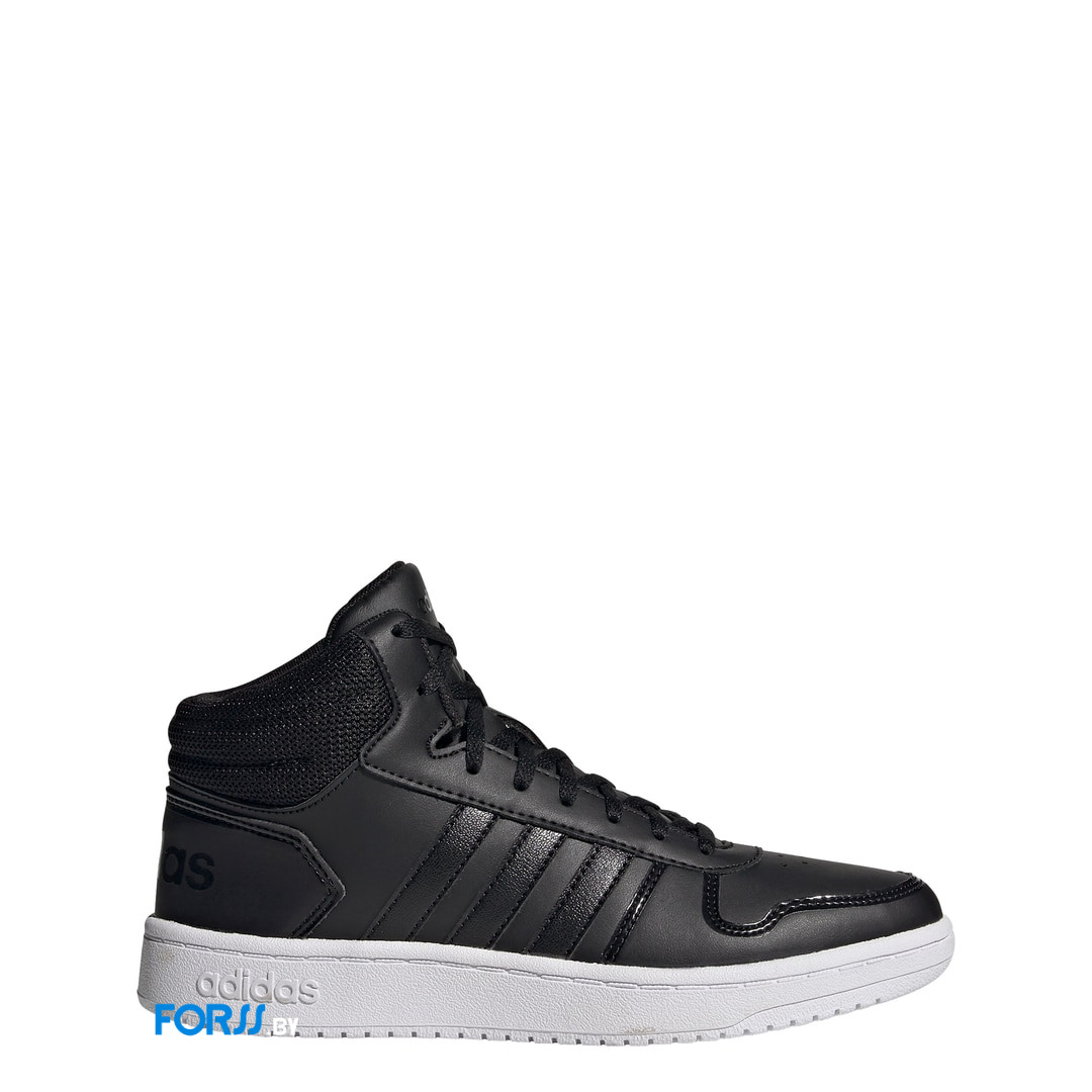 Кроссовки Adidas HOOPS 2.0 MID (Black-white) - фото 1 - id-p164473593