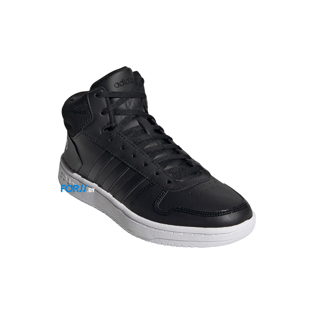 Кроссовки Adidas HOOPS 2.0 MID (Black-white) - фото 2 - id-p164473593