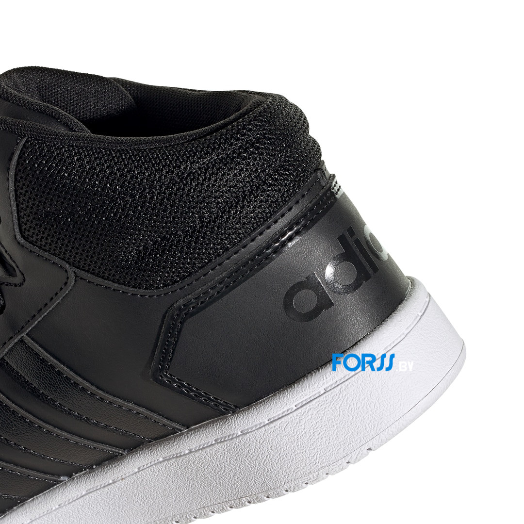 Кроссовки Adidas HOOPS 2.0 MID (Black-white) - фото 5 - id-p164473593
