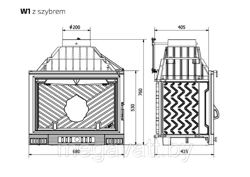 Каминная топка KawMet W1 (18 kW) Феникс - фото 5 - id-p164474685