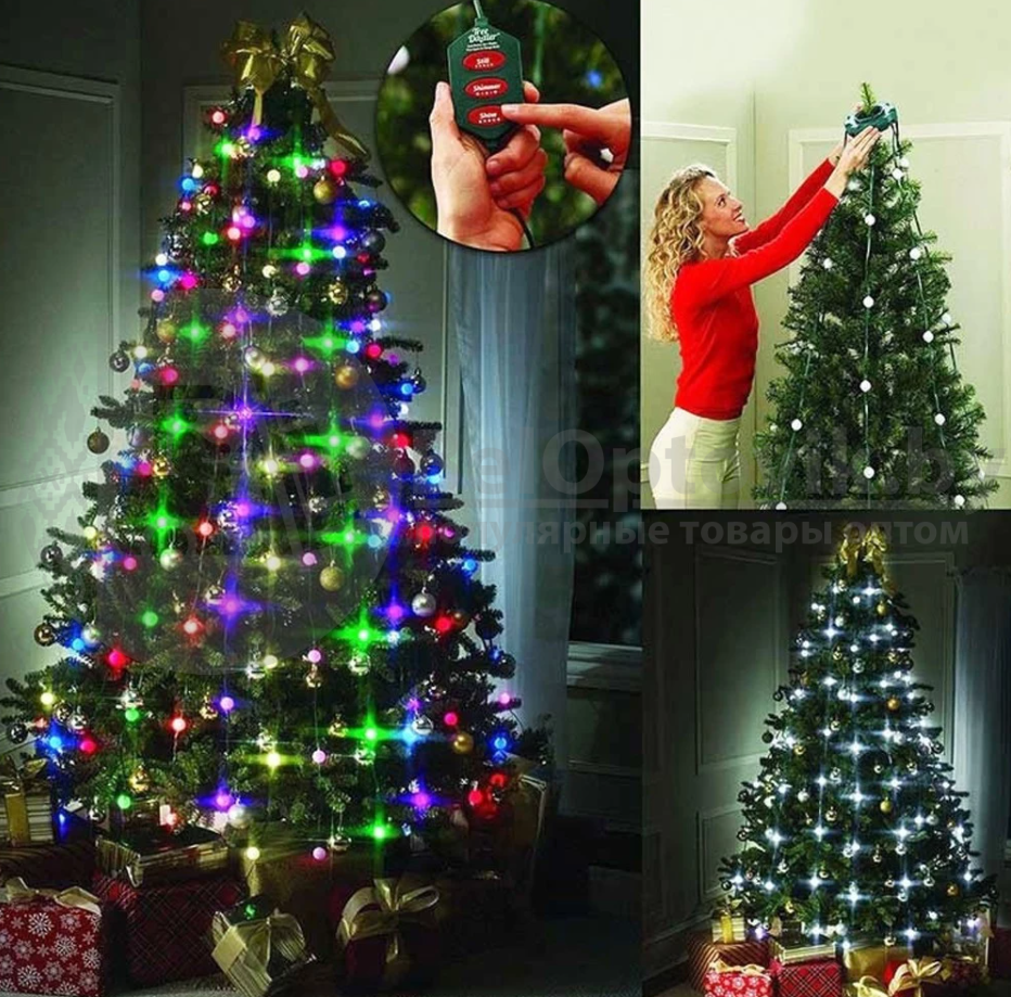 Новогодняя гирлянда Tree Dazzler, 8 нитей, дл.170 см (64 лампы d 2,5 см), 220 V. - фото 2 - id-p93845373