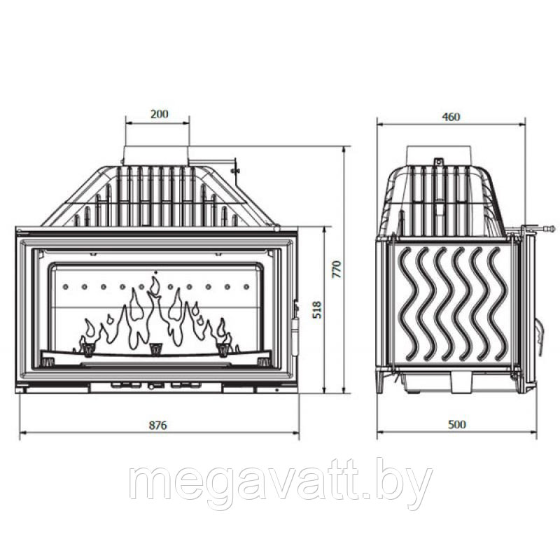 Каминная топка KawMet W16 PREMIUM (18 kW) - фото 2 - id-p164474691