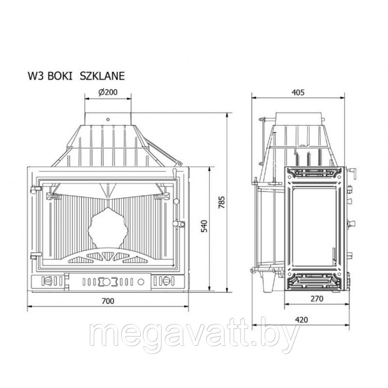 Каминная топка KawMet W3 (16.7 kW) LB - фото 5 - id-p164474696