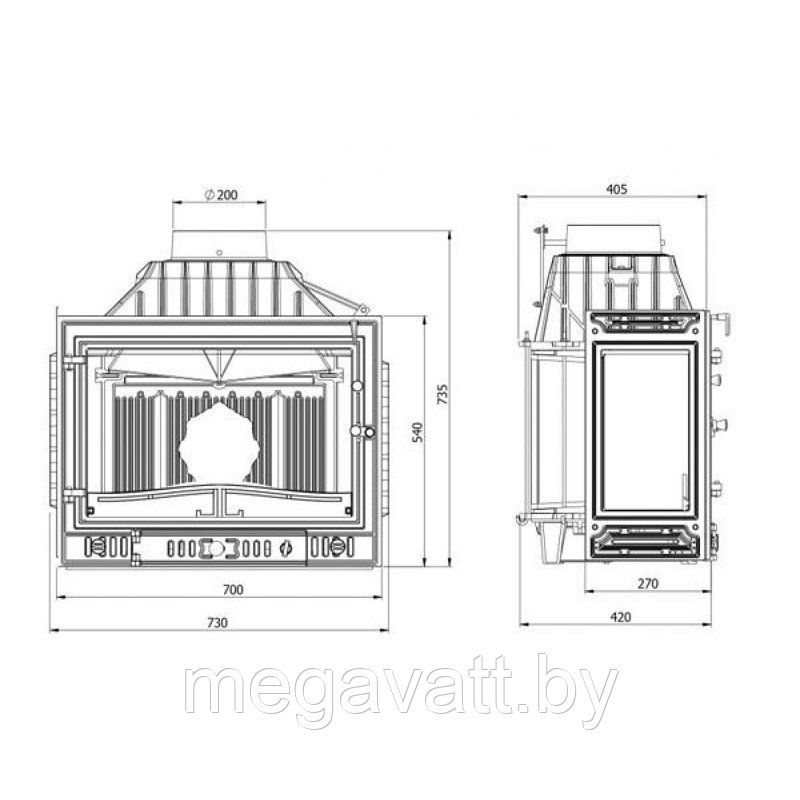 Каминная топка KawMet W4 (14.5 kW) LB - фото 2 - id-p164474699