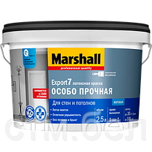 Краска MARSHALL Export-7 латексная ос.прочная 2.5л глубокомат.белая BW