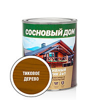 СОСНОВЫЙ ДОМ декор.-защитный состав (0,8л; 6шт) тиковое дерево