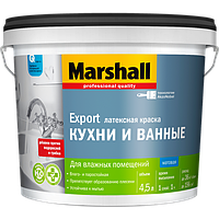 Краска MARSHALL Export Кухни и ванные 4,5л матовая белая BW