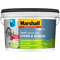 Краска MARSHALL Export Кухни и ванные 2,5л матовая белая BW