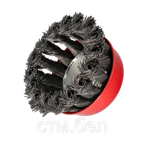 Щетка торцевая витая стальная (под винт М14) 100 мм (40шт/кор)