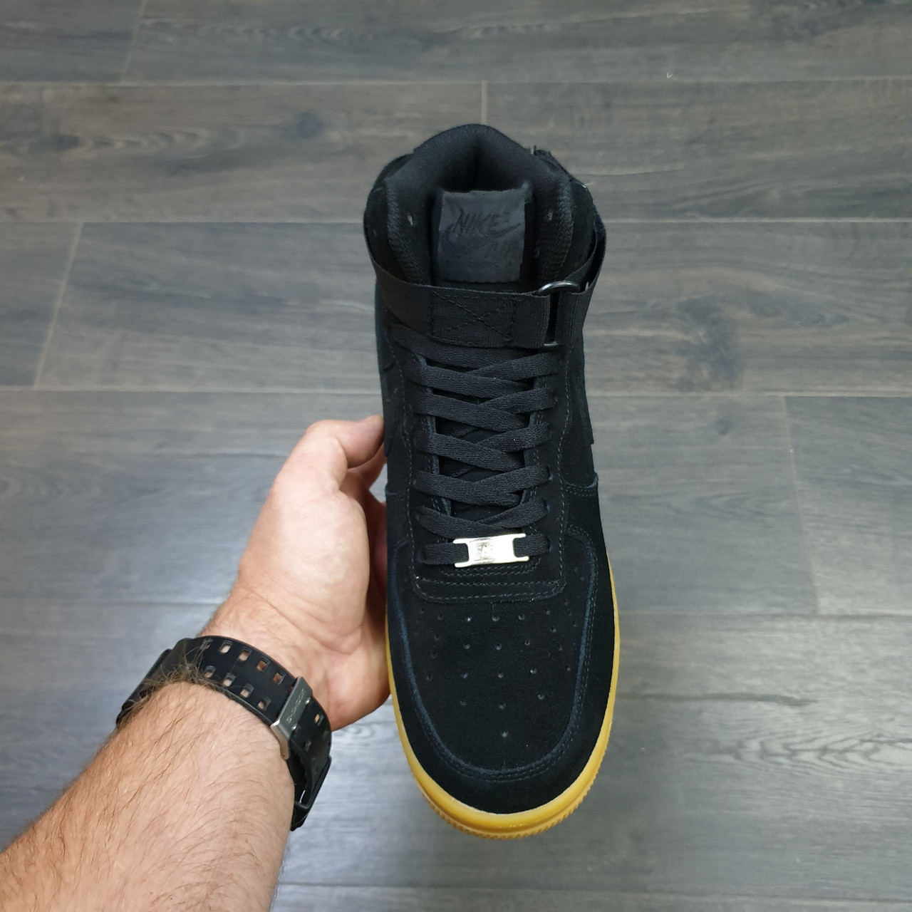 Кроссовки Nike Air Force 1 High Black Suede Gum - фото 3 - id-p164319923