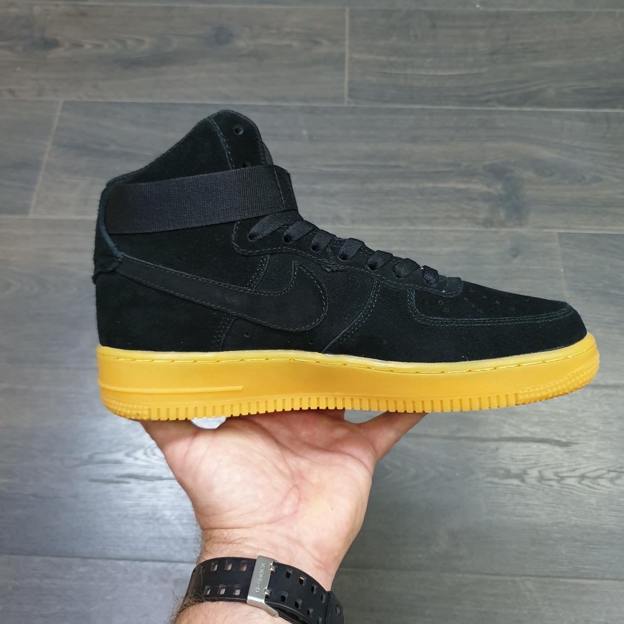 Кроссовки Nike Air Force 1 High Black Suede Gum - фото 2 - id-p164319923