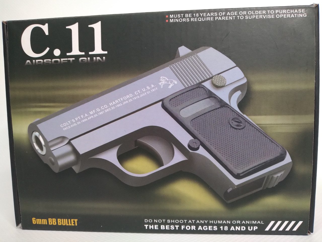 Пистолет игрушечный пневматический металлический Airsoft Gun С.11 - фото 1 - id-p164515769