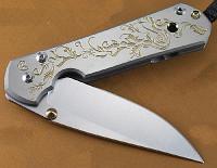 Нож Large Sebenza 21 Unique Graphics Gold Leaf