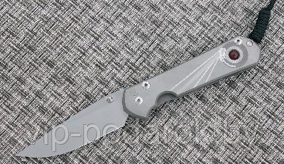 Нож Large Sebenza 21 Unique Graphics Carnelian Cabochon, Revers Silver Contrast
