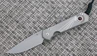 Нож Large Sebenza 21 Unique Graphics Carnelian Cabochon, Revers Silver Contrast