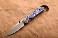 Нож Large Sebenza 21 Computer Generated Graphic "Hex" Blue