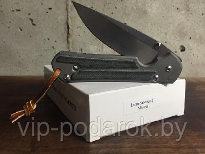 Нож Large Inkosi, Black Canvas Micarta Inlays