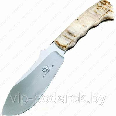 Разделочный шкуросъемный нож с фиксированным клинком 12.1 см AB/Rhino SHEEP HORN - фото 1 - id-p164517144
