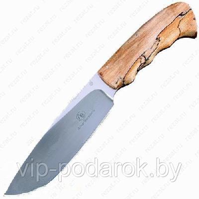 Туристический охотничий нож с фиксированным клинком 12.8 см AB/Hippo R SPALTED MAPLE