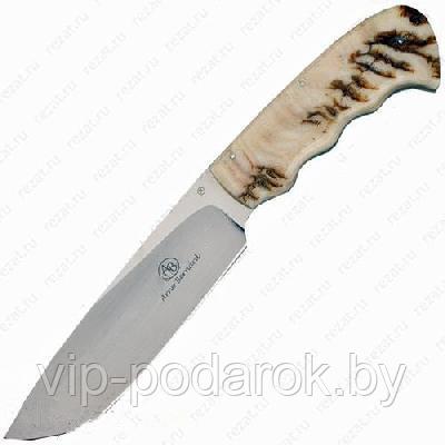 Туристический охотничий нож с фиксированным клинком 12.8 см AB/Hippo R SHEEP HORN