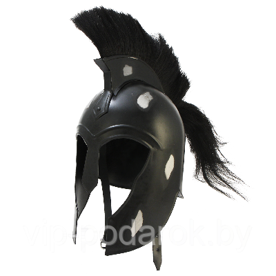 Шлем троянский черный с черным плюмажем NA-3695