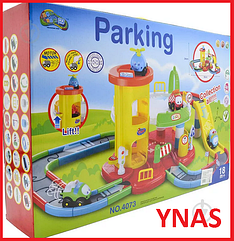 Детский многоуровневый игрушка паркинг с машинками, гараж, парковка с лифтом арт. 4073 для малышей детей