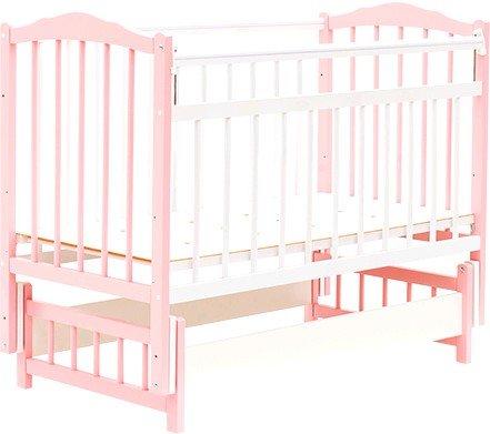 Детская кроватка Bambini 03 (белый/розовый)