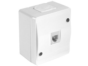 Розетка компьютерная 1хRJ45 (Cat5e, открытая) белая, NEMLIYER, MUTLUSAN (16 A, 250 V, IP 44)