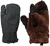 Армейские рукавицы "черные" трехпалые (натуральная овчина)., фото 2