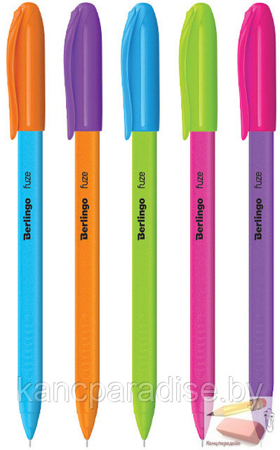 Ручка шариковая Berlingo Triangle Fuze Stick, 0,5 мм., корпус - ассорти, синяя