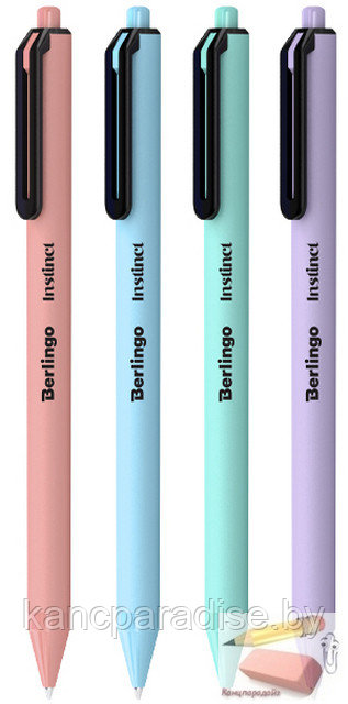 Ручка шариковая автоматическая Berlingo Instinct, 0,7 мм., синяя, ассорти, арт.CBm_07742