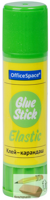 Клей-карандаш OfficeSpace Elastic, 21 гр., улучшенный, дисплей, арт.G21_10582