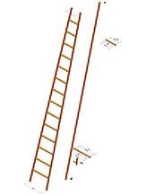 Лестница диэлектрическая приставная складная для подъема на опоры ЗЭП ЛСПСО-2,9-55 (8 ступ, 2,9м)