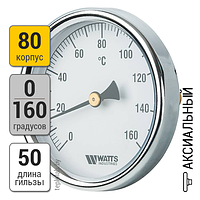 Watts F+R801(T) 80/50, 1/2" термометр аксиальный