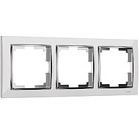 Werkel WL03-Frame-03-white Рамка на 3 поста (белый/хром)