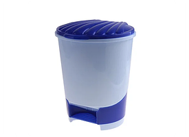 Ведро для мусора с педалью 10л пластик голубой