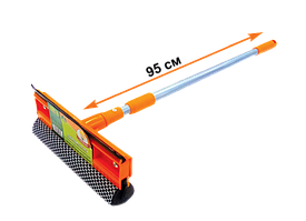 Щетка для мытья окон с телескопической ручкой 95см Умничка оранжевая