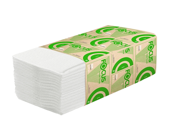 Полотенца бумажные V-сложение FOCUS ECO, 1 слойн. 250шт/уп - фото 1 - id-p164548956