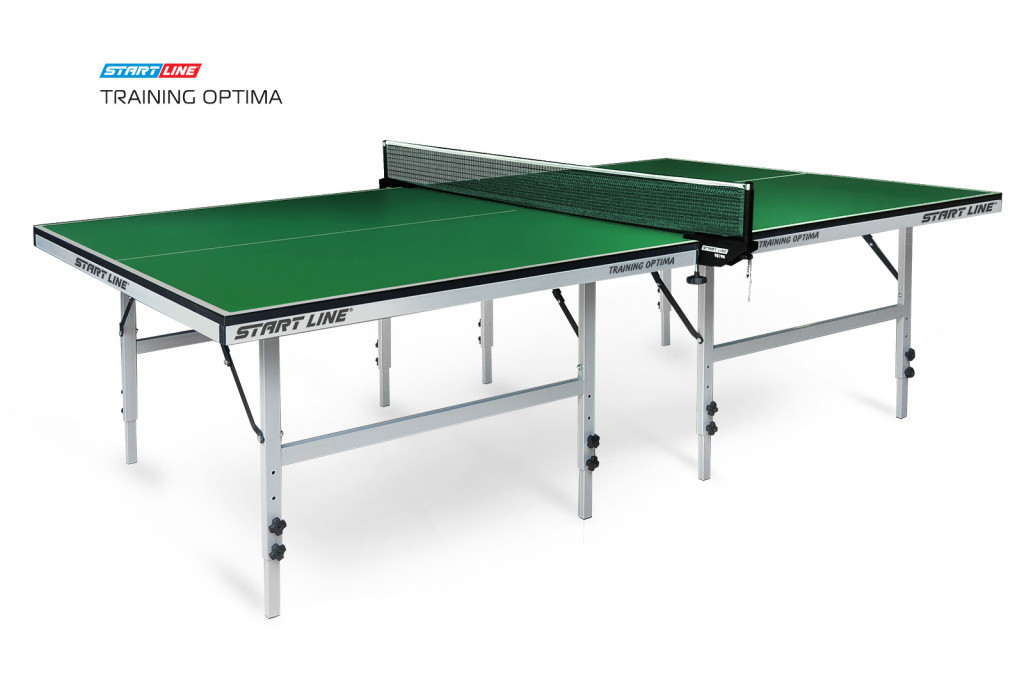 Теннисный стол Training Optima green - стол для настольного тенниса с системой регулировки высоты. Идеален для