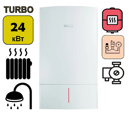 Турбированный газовый котел Bosch Gaz 7000W ZWC 24-3 MFA (двухконтурный), фото 2