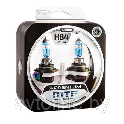 Автомобильная лампа HB4 MTF ARGENTUM+80% 4000K HAR80 12B4