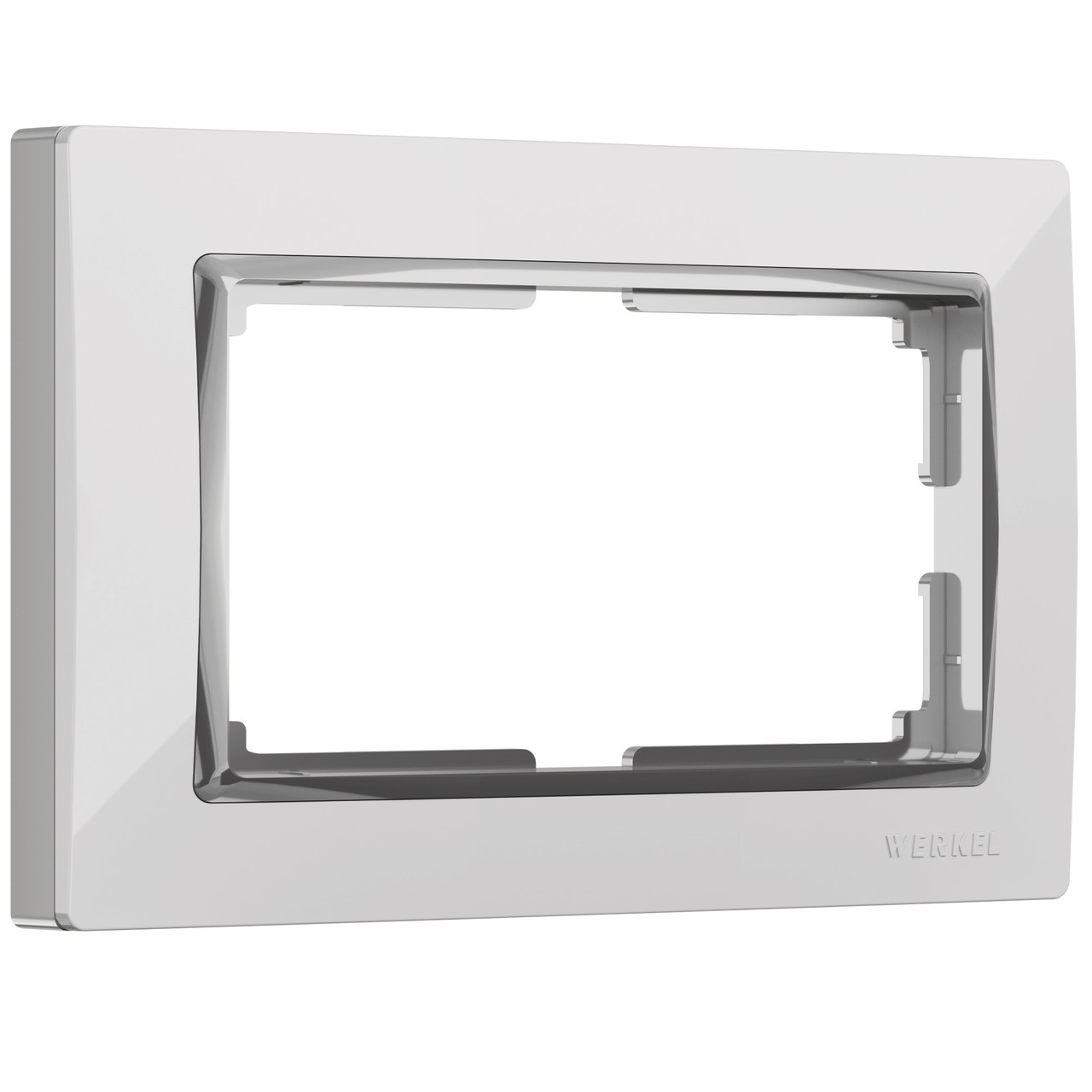 Werkel WL03-Frame-01-DBL-white Рамка для двойной розетки (белый/хром) - фото 1 - id-p146003826