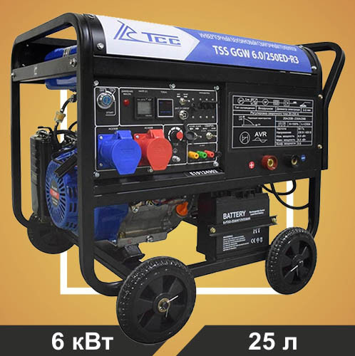 Инверторный бензиновый сварочный генератор TSS GGW 6.0/250ED-R3