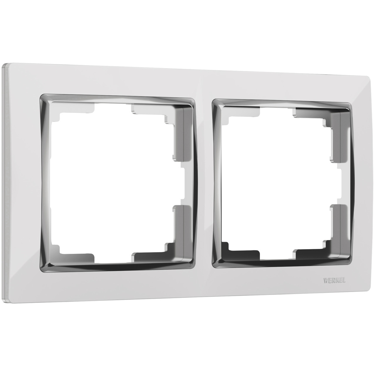 Werkel WL03-Frame-02-white Рамка на 2 поста (белый/хром) - фото 1 - id-p146003839