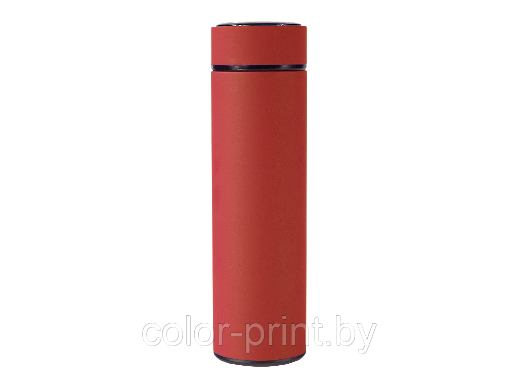 Термос стальной Traveler двухстеночный с вакуумной изоляцией, софт тач, 450 мл, красный
