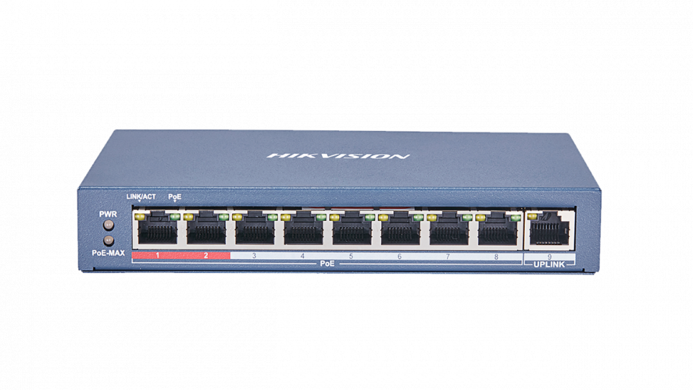 Коммутатор Ethernet с PoE настольный Hikvision DS-3E0109P-E(C)
