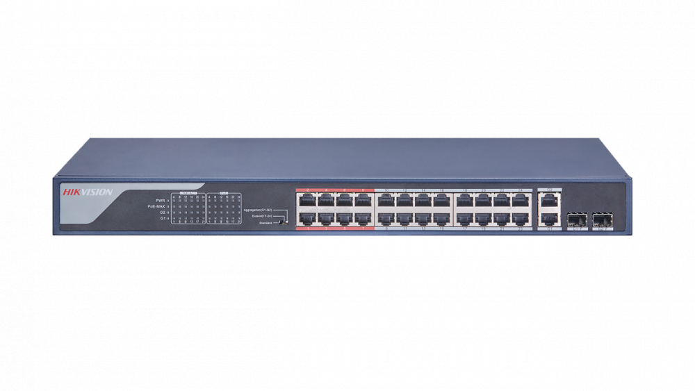 Коммутатор Ethernet с PoE 19" Hikvision DS-3E0326P-E(B)