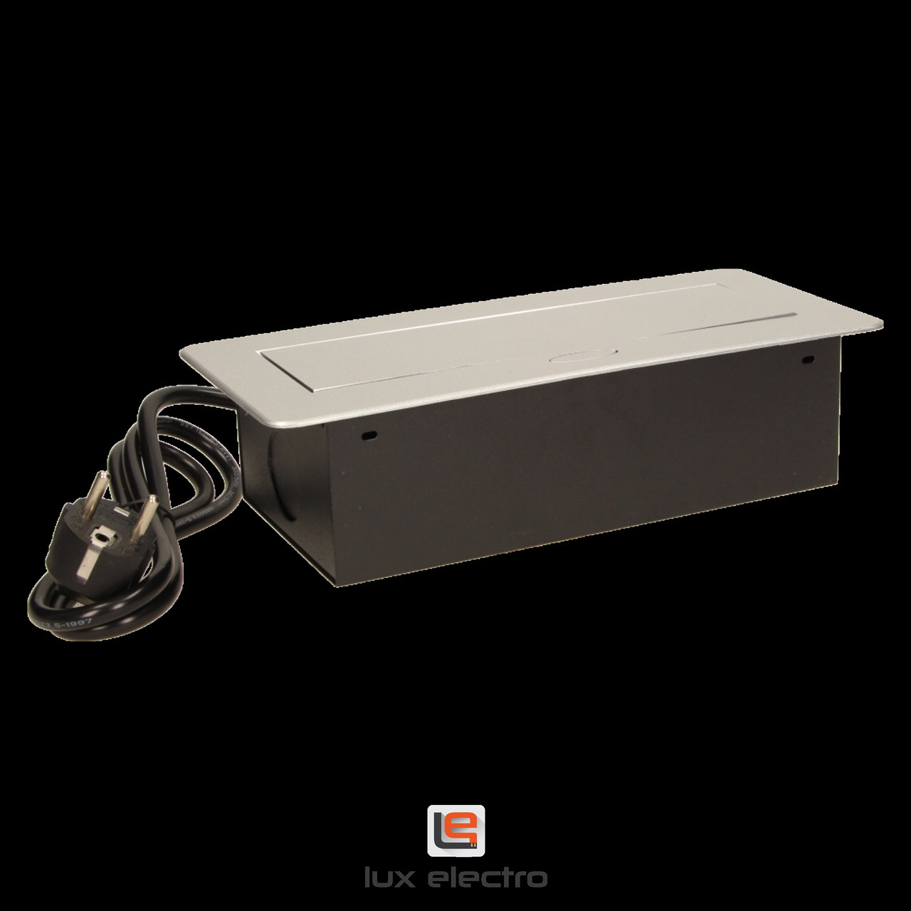 Блок розеточный встраиваемый Orno 3x2P+E со шторками, кабель 1,5m, 3600Вт, металл, алюминий - фото 3 - id-p164550256