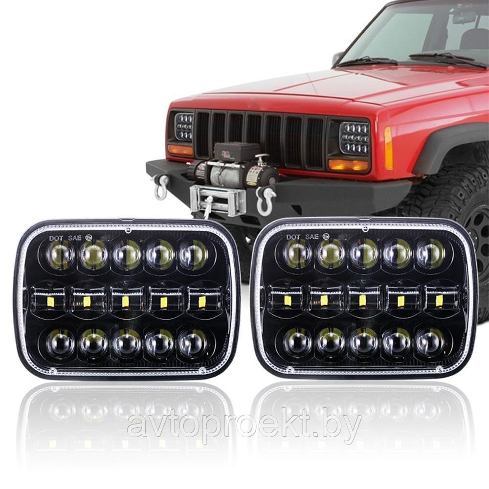 Фары передние светодиодные LED 5x7 45W для Jeep - фото 2 - id-p164560483